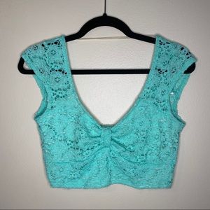Body Central Teal Crop Top Size Large